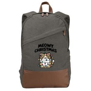 Meowy Christmas Christmas Cats Cat Lover Cotton Canvas Backpack