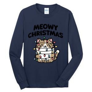 Meowy Christmas Christmas Cats Cat Lover Tall Long Sleeve T-Shirt