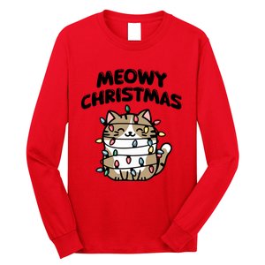 Meowy Christmas Christmas Cats Cat Lover Long Sleeve Shirt