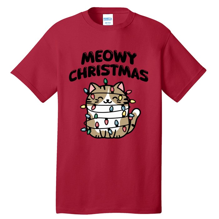 Meowy Christmas Christmas Cats Cat Lover Tall T-Shirt