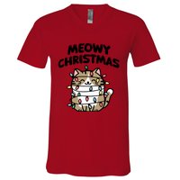 Meowy Christmas Christmas Cats Cat Lover V-Neck T-Shirt