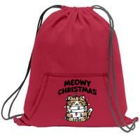 Meowy Christmas Christmas Cats Cat Lover Sweatshirt Cinch Pack Bag