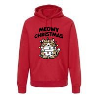 Meowy Christmas Christmas Cats Cat Lover Premium Hoodie