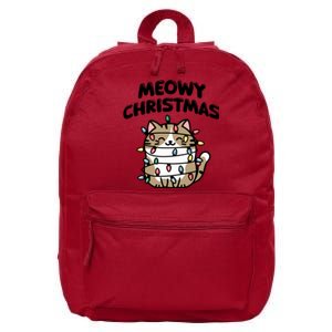 Meowy Christmas Christmas Cats Cat Lover 16 in Basic Backpack