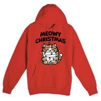 Meowy Christmas Christmas Cats Cat Lover Premium Pullover Hoodie