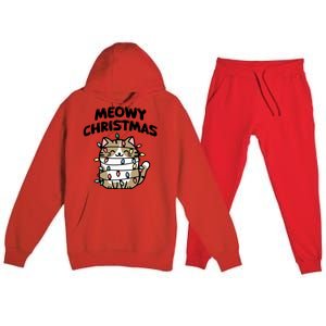 Meowy Christmas Christmas Cats Cat Lover Premium Hooded Sweatsuit Set