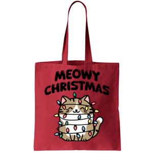 Meowy Christmas Christmas Cats Cat Lover Tote Bag