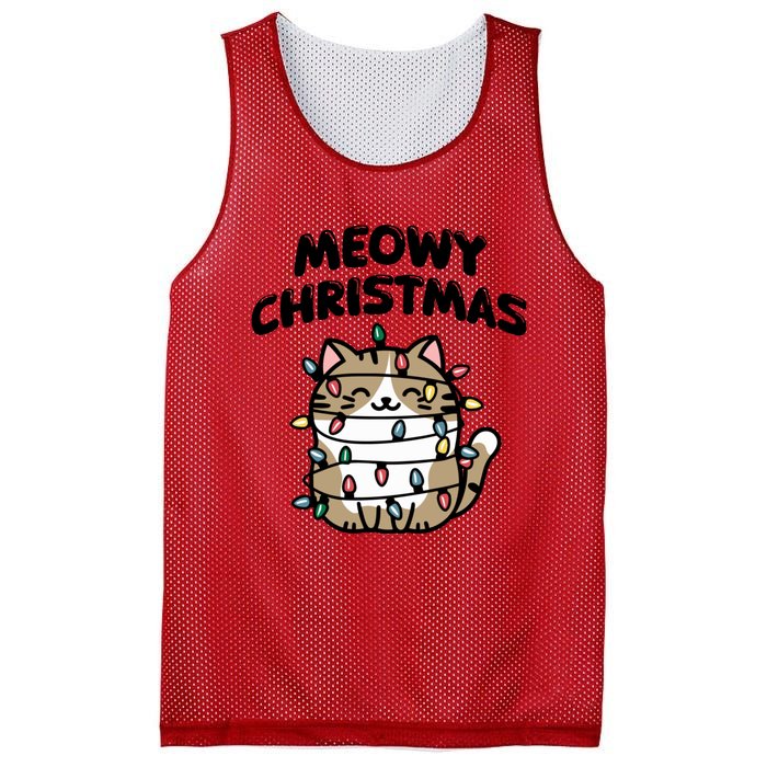 Meowy Christmas Christmas Cats Cat Lover Mesh Reversible Basketball Jersey Tank