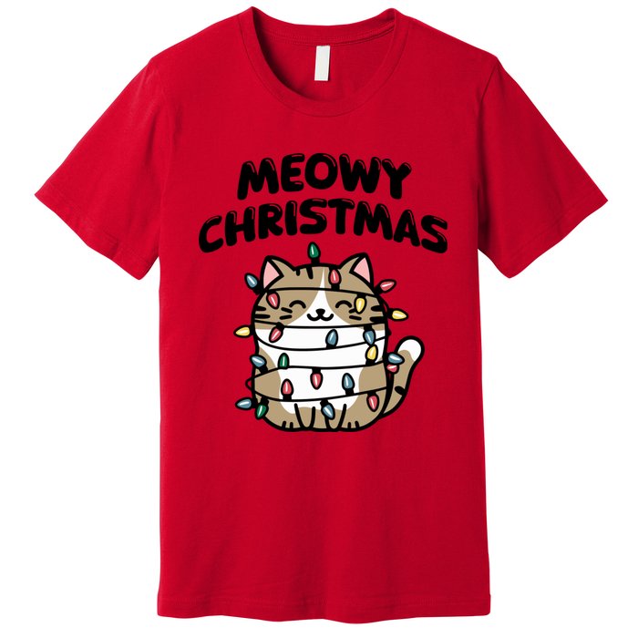 Meowy Christmas Christmas Cats Cat Lover Premium T-Shirt