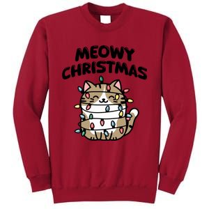 Meowy Christmas Christmas Cats Cat Lover Tall Sweatshirt