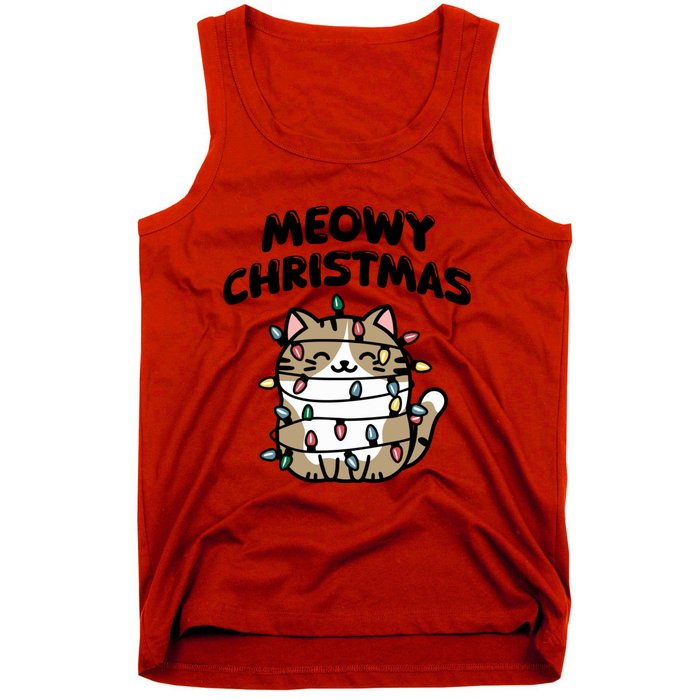 Meowy Christmas Christmas Cats Cat Lover Tank Top