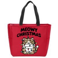 Meowy Christmas Christmas Cats Cat Lover Zip Tote Bag