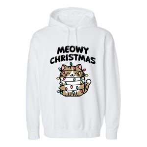 Meowy Christmas Christmas Cats Cat Lover Garment-Dyed Fleece Hoodie