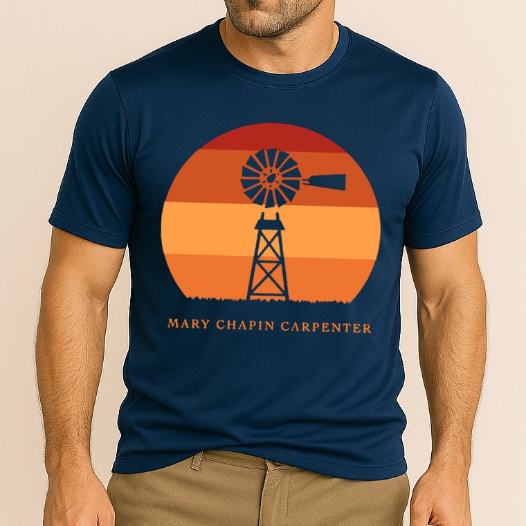 Mary Chapin Carpenter Windmill Retro Vintage Sunset Cooling Performance Crew T-Shirt