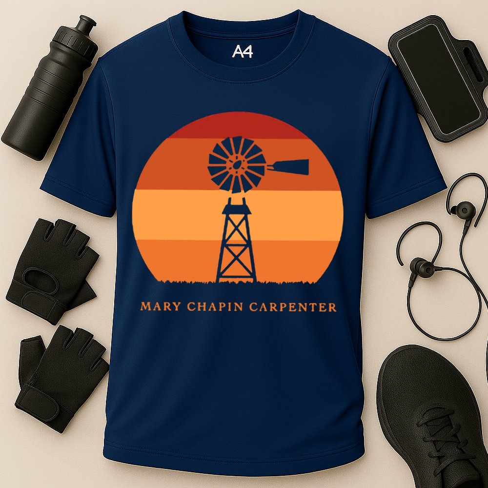 Mary Chapin Carpenter Windmill Retro Vintage Sunset Cooling Performance Crew T-Shirt