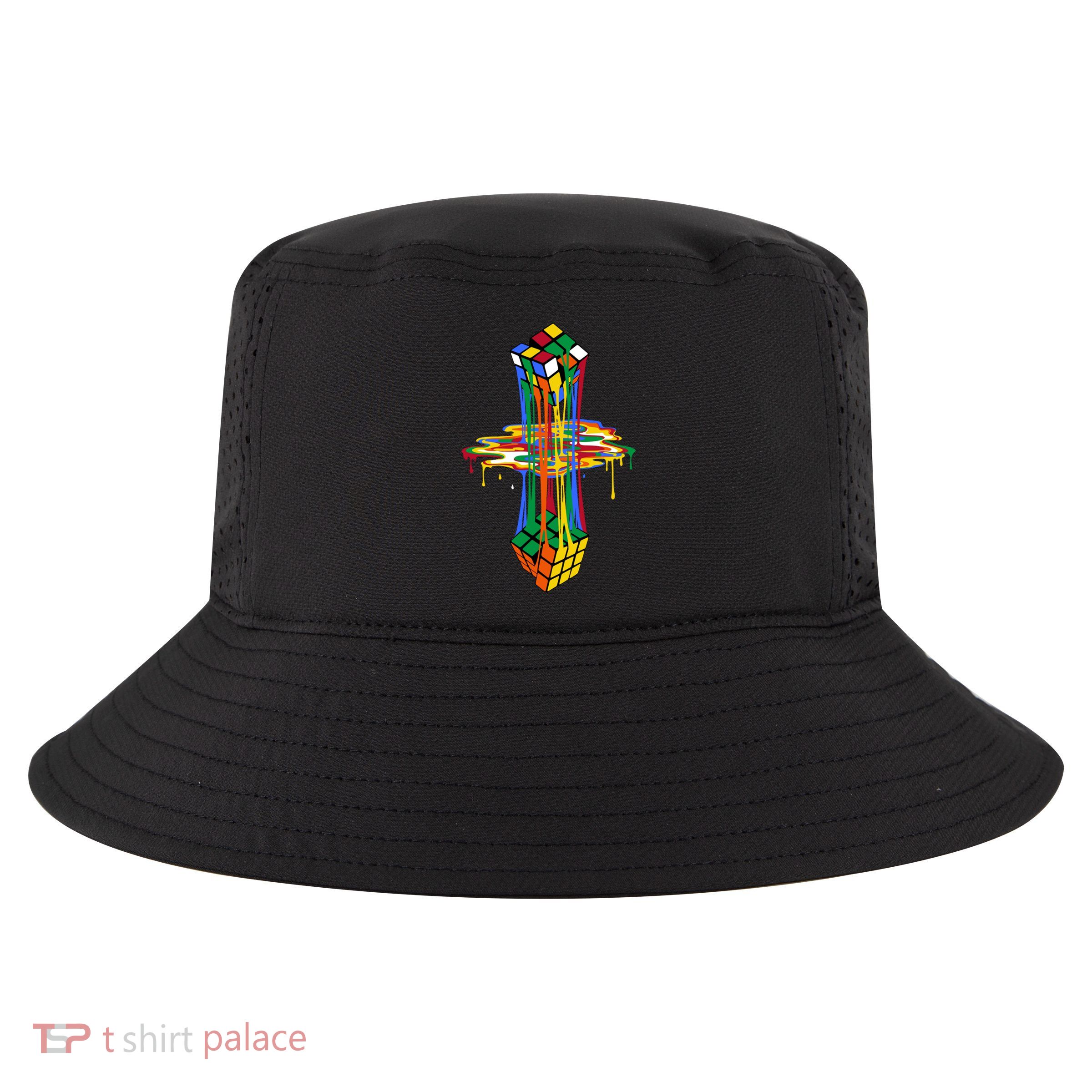 Melting Cube Colorful Awesome Graphic Funny Retro Gift Cool Comfort Performance Bucket Hat