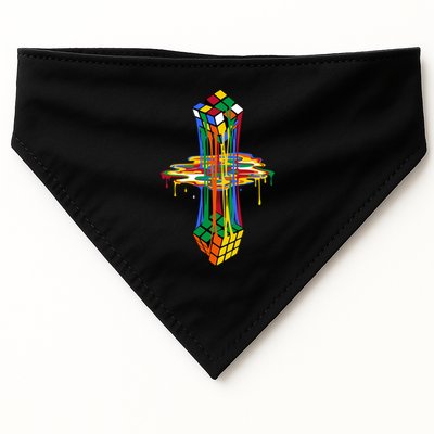 Melting Cube Colorful Awesome Graphic Funny Retro Gift USA-Made Doggie Bandana