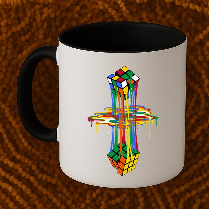 Melting Cube Colorful Awesome Graphic Funny Retro Gift Mug