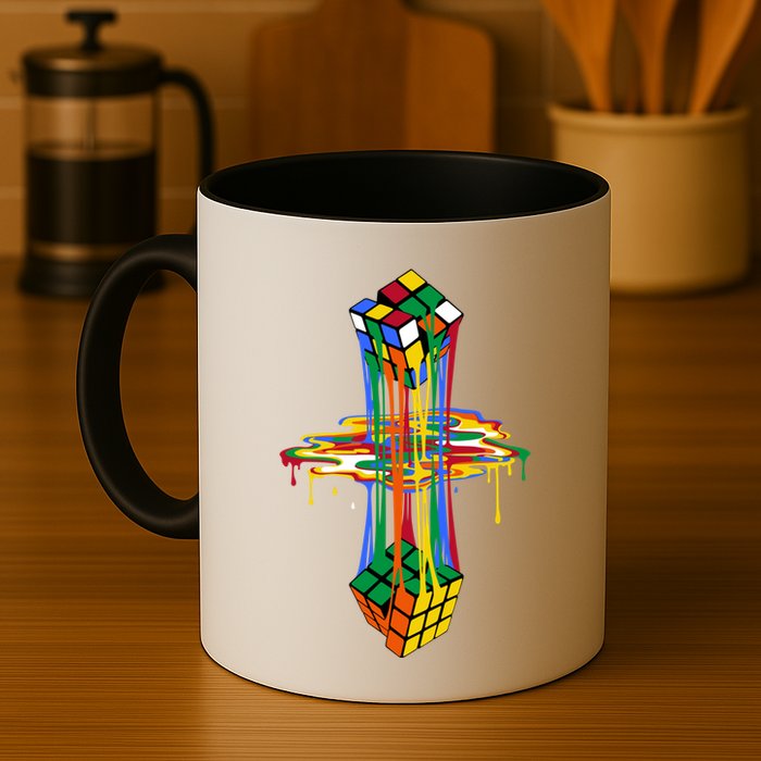 Melting Cube Colorful Awesome Graphic Funny Retro Gift Mug