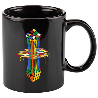 Melting Cube Colorful Awesome Graphic Funny Retro Gift 11oz C Handle Ceramic Mug