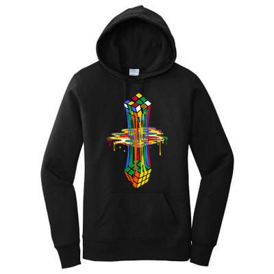 Melting Cube Colorful Awesome Graphic Funny Retro Gift Women's Pullover Hoodie
