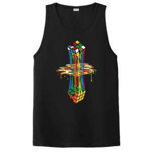 Melting Cube Colorful Awesome Graphic Funny Retro Gift PosiCharge Competitor Tank