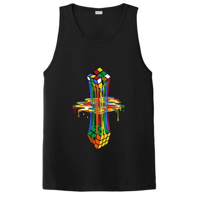 Melting Cube Colorful Awesome Graphic Funny Retro Gift PosiCharge Competitor Tank