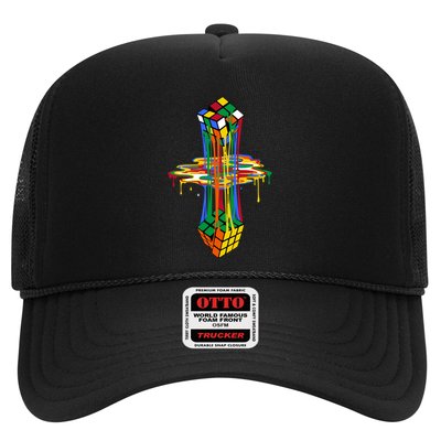 Melting Cube Colorful Awesome Graphic Funny Retro Gift Trucker Hat