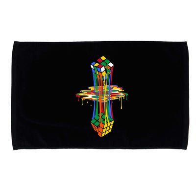 Melting Cube Colorful Awesome Graphic Funny Retro Gift Microfiber Hand Towel