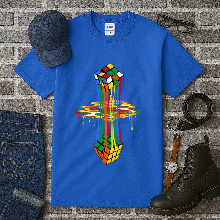 Melting Cube Colorful Awesome Graphic Funny Retro Gift Tall T-Shirt