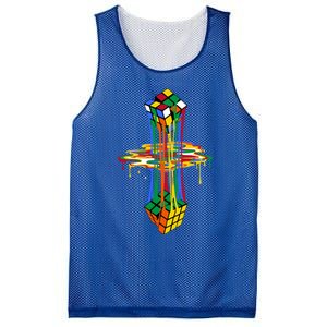 Melting Cube Colorful Awesome Graphic Funny Retro Gift Mesh Reversible Basketball Jersey Tank