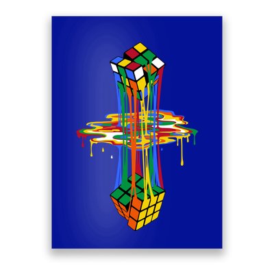 Melting Cube Colorful Awesome Graphic Funny Retro Gift Poster