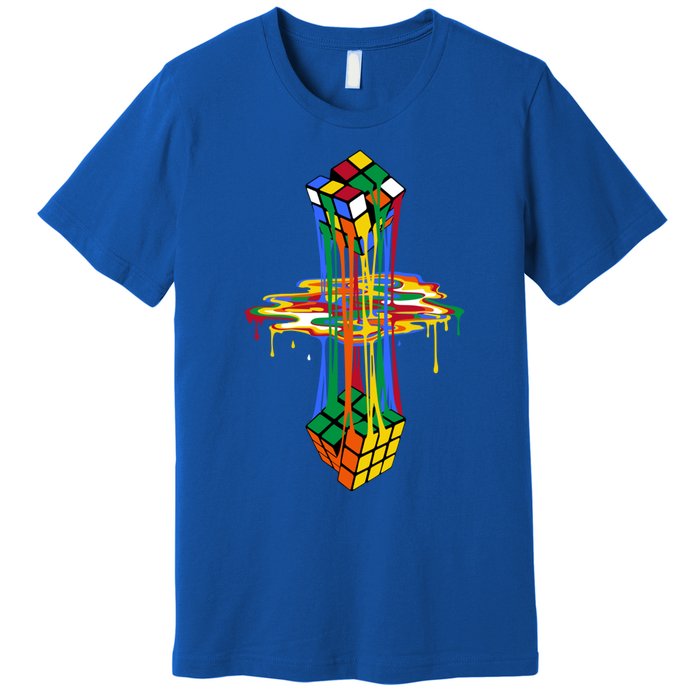 Melting Cube Colorful Awesome Graphic Funny Retro Gift Premium T-Shirt