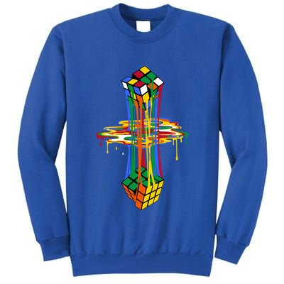 Melting Cube Colorful Awesome Graphic Funny Retro Gift Tall Sweatshirt