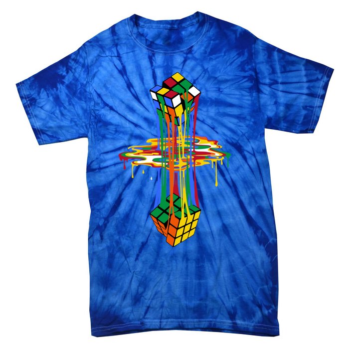 Melting Cube Colorful Awesome Graphic Funny Retro Gift Tie-Dye T-Shirt