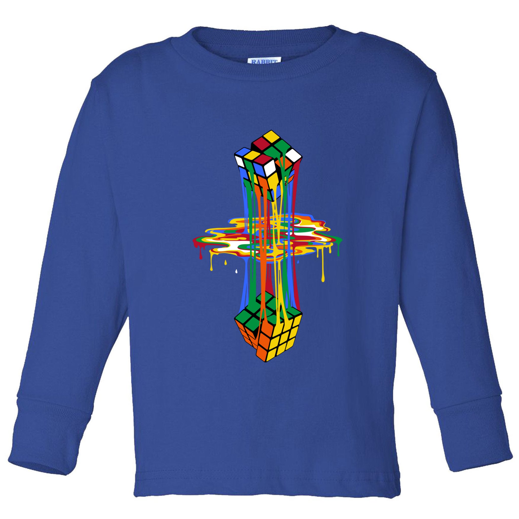 Melting Cube Colorful Awesome Graphic Funny Retro Gift Toddler Long Sleeve Shirt