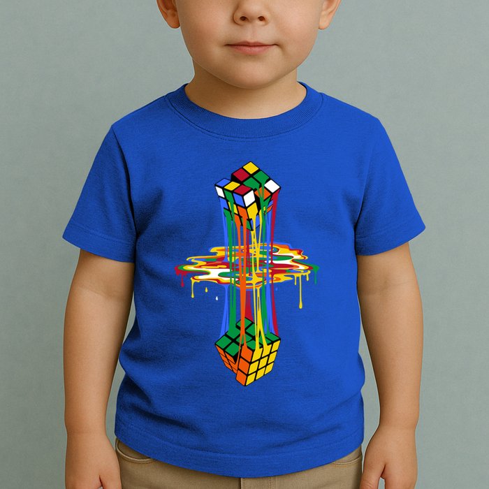 Melting Cube Colorful Awesome Graphic Funny Retro Gift Toddler T-Shirt