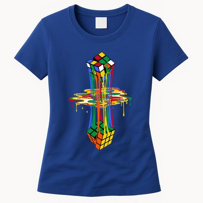 Melting Cube Colorful Awesome Graphic Funny Retro Gift Womens T-Shirt