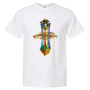 Melting Cube Colorful Awesome Graphic Funny Retro Gift Garment-Dyed Heavyweight T-Shirt