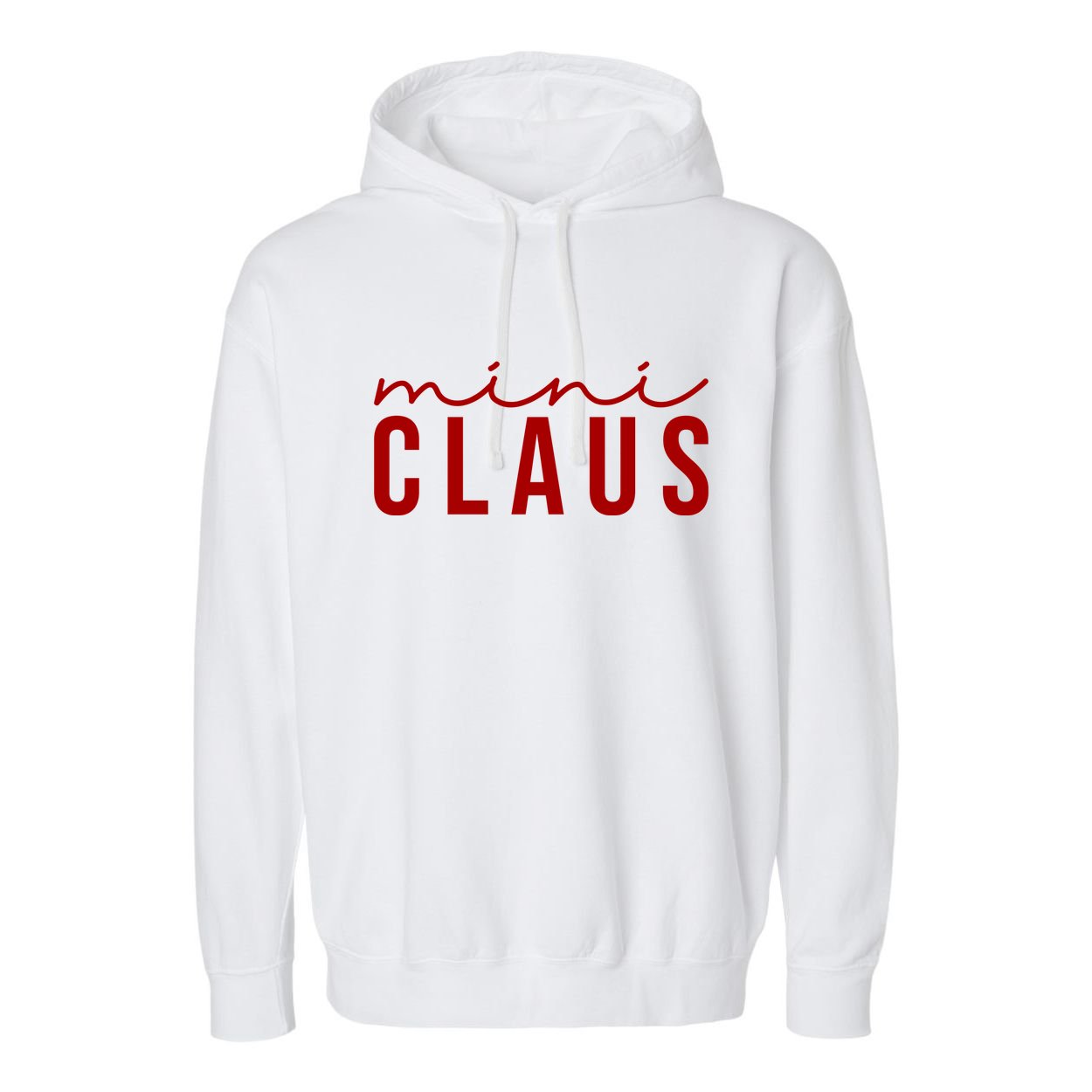 Mini Claus Cute Christmas Garment-Dyed Fleece Hoodie