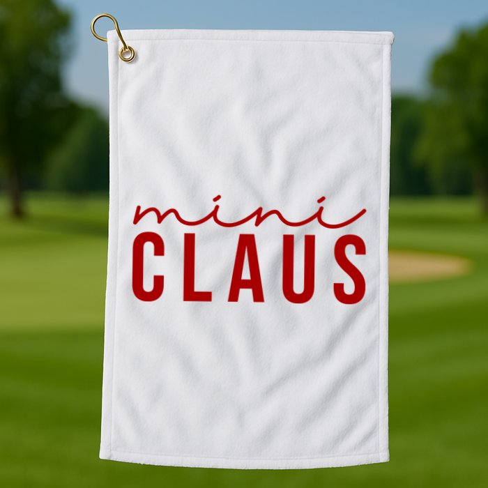 Mini Claus Cute Christmas Golf Towel