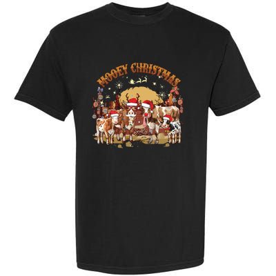 Mooey Christmas Cows Garment-Dyed Heavyweight T-Shirt