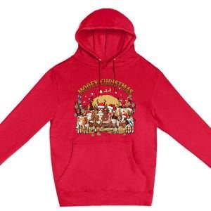 Mooey Christmas Cows Premium Pullover Hoodie