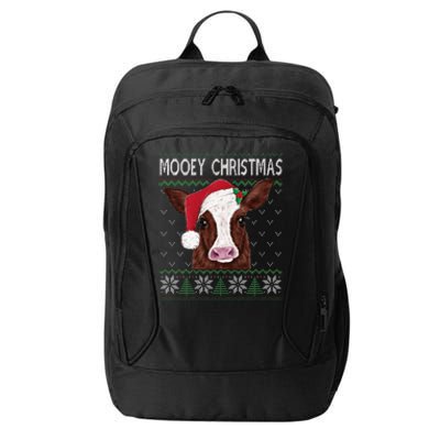 Mooey Christmas Cow Christmas Ugly Sweater City Backpack