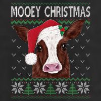 Mooey Christmas Cow Christmas Ugly Sweater Adult Drive Performance Visor