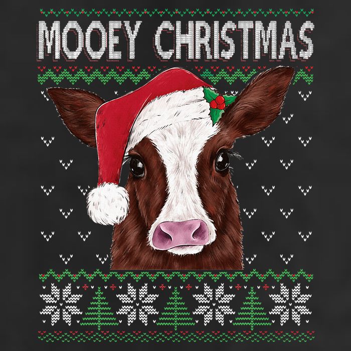 Mooey Christmas Cow Christmas Ugly Sweater Adult Drive Performance Visor