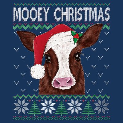 Mooey Christmas Cow Christmas Ugly Sweater T-Shirt