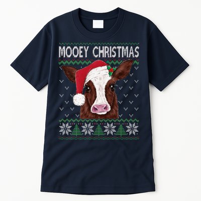 Mooey Christmas Cow Christmas Ugly Sweater Tall T-Shirt