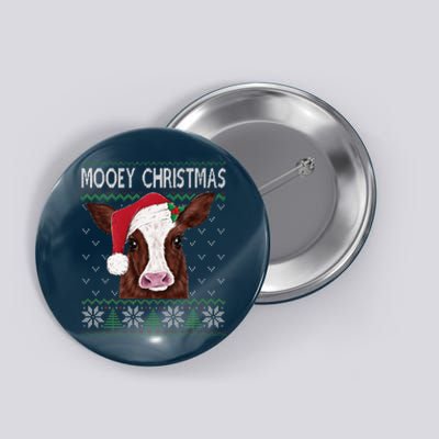 Mooey Christmas Cow Christmas Ugly Sweater Button