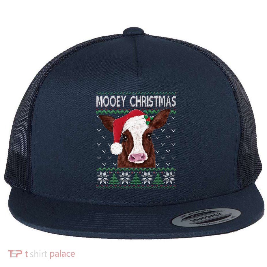 Mooey Christmas Cow Christmas Ugly Sweater Flatbill Hat